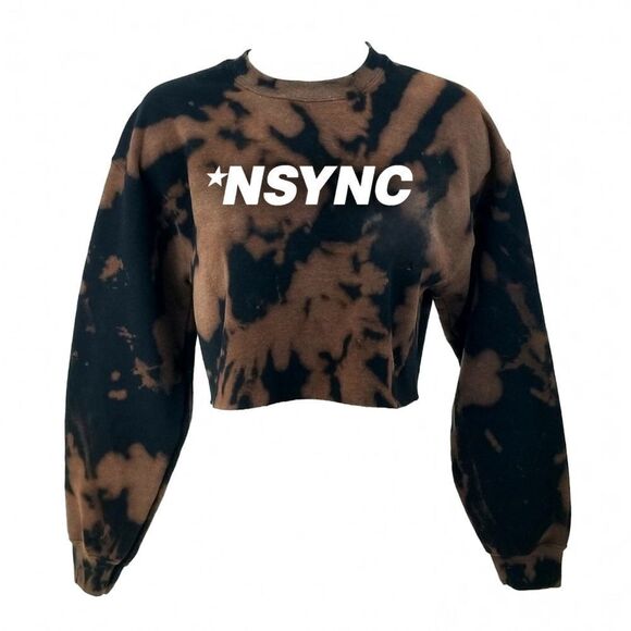 Gildan Other - NSYNC Boy Band Pop Rock Rap Acid Wash Cropped Crop Top Crewneck Sweatshirt y2k